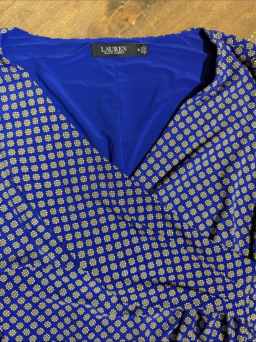 LAUREN Ralph Lauren Royal Blue Geometric-Print Blazer